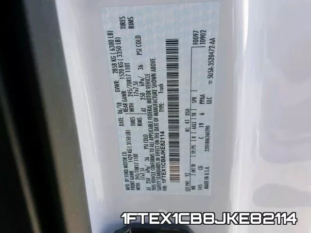 1FTEX1CB8JKE82114 фото 2