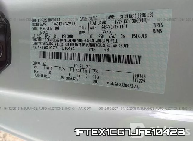 1FTEX1CG7JFE10423 фото 10