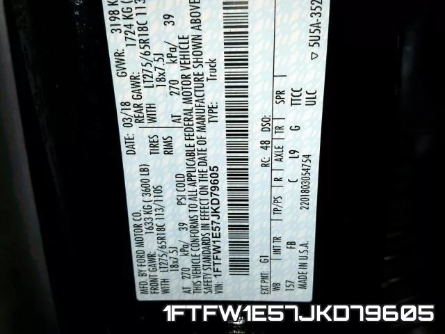 1FTFW1E57JKD79605 фото 2