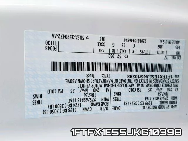 1FTFX1E55JKG10398 фото 2