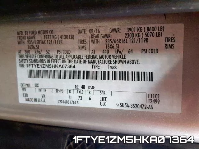 1FTYE1ZM5HKA07364 фото 2