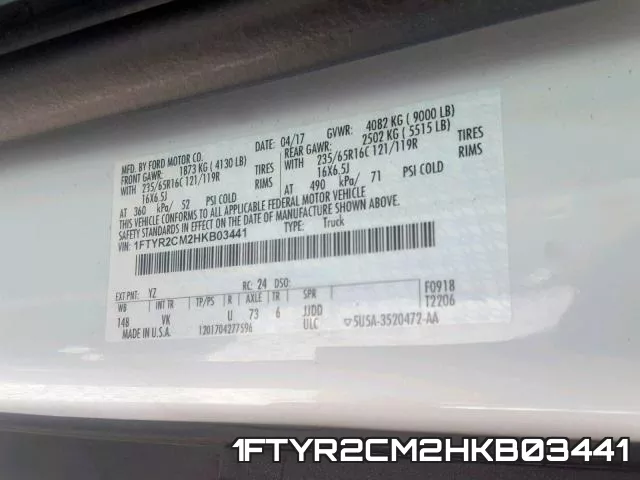 1FTYR2CM2HKB03441 фото 2