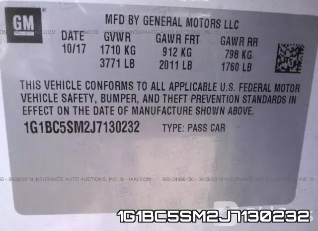 1G1BC5SM2J7130232 фото 10