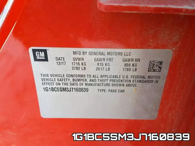 1G1BC5SM3J7160839 фото 2