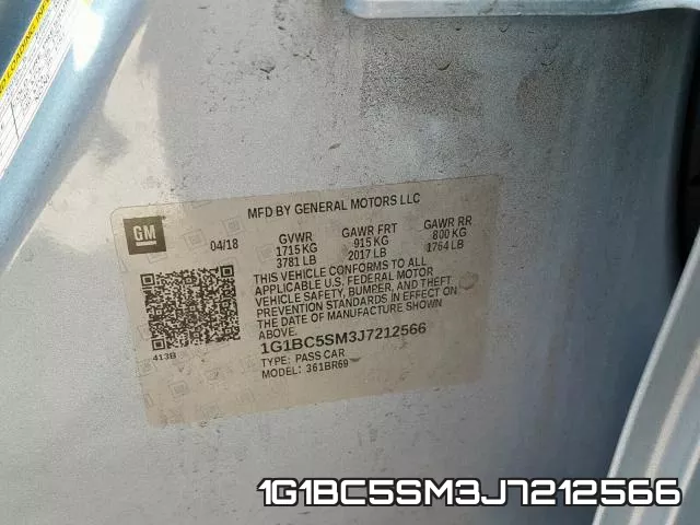 1G1BC5SM3J7212566 фото 2