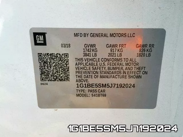 1G1BE5SM5J7192024 фото 2