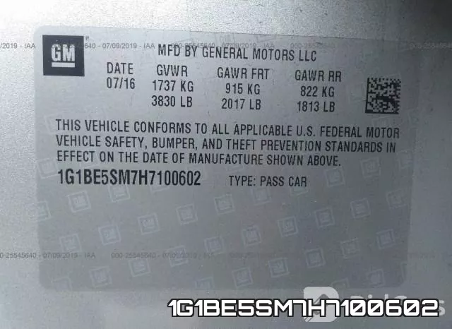 1G1BE5SM7H7100602 фото 10
