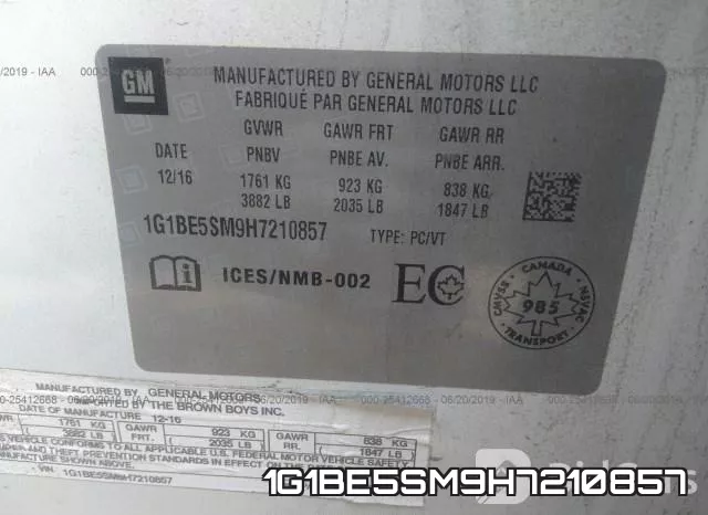 1G1BE5SM9H7210857 фото 10