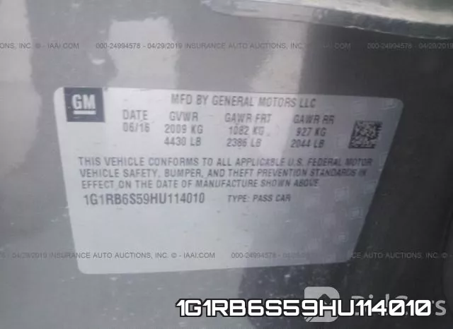 1G1RB6S59HU114010 фото 10