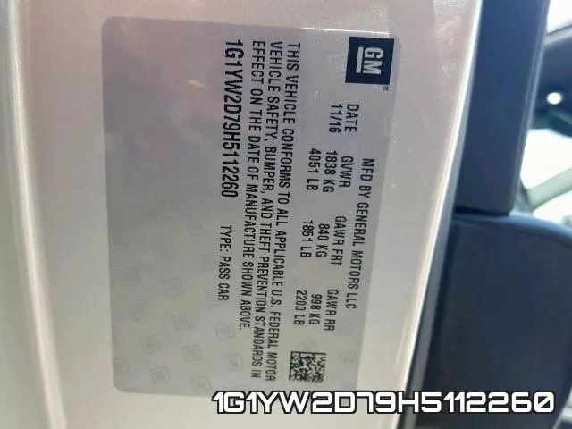 1G1YW2D79H5112260 фото 2
