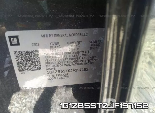 1G1ZB5ST0JF197152 фото 10