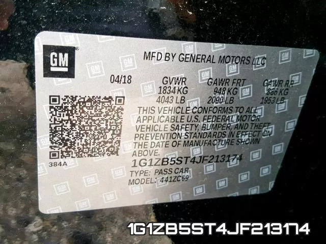 1G1ZB5ST4JF213174 фото 2
