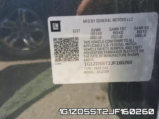 1G1ZD5ST2JF160260 фото 2