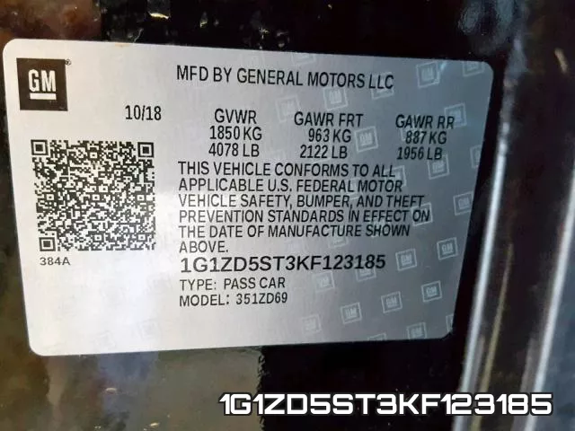 1G1ZD5ST3KF123185 фото 2