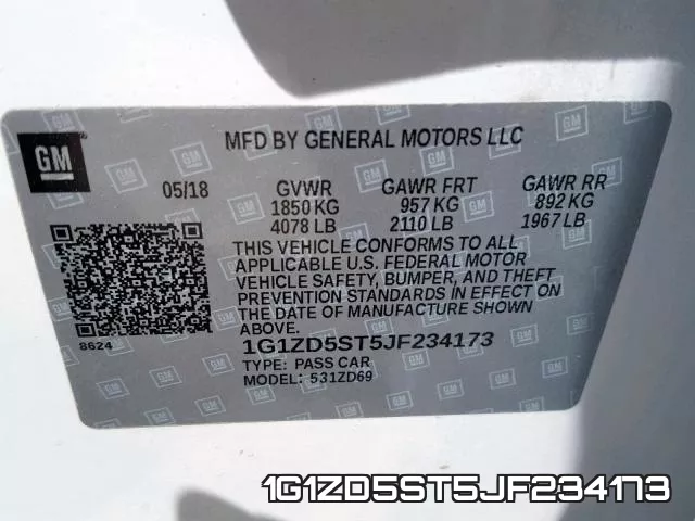 1G1ZD5ST5JF234173 фото 2