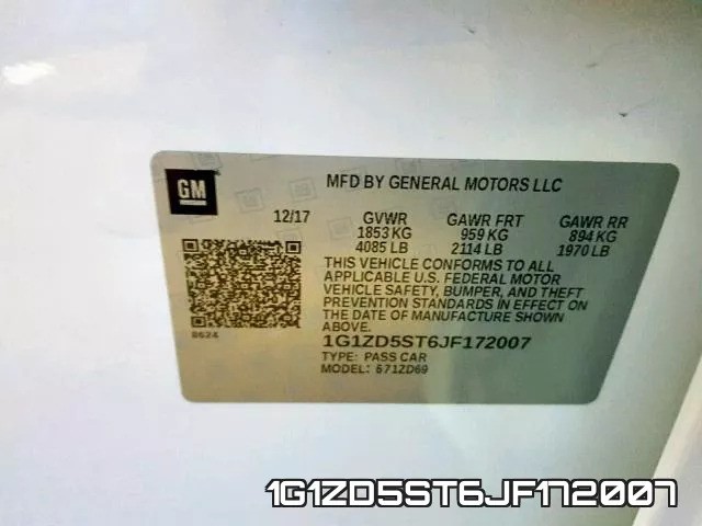 1G1ZD5ST6JF172007 фото 2