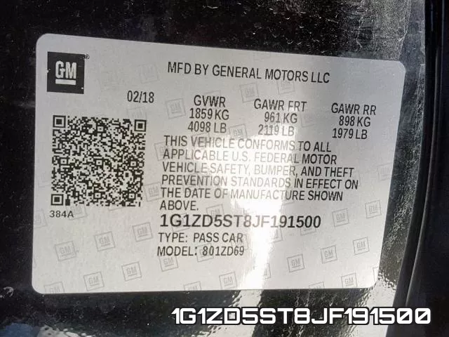 1G1ZD5ST8JF191500 фото 2