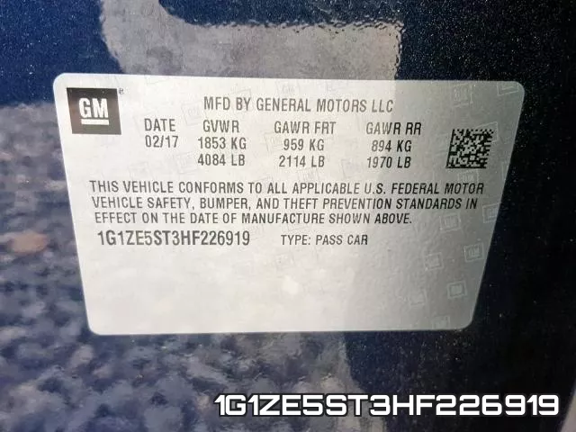 1G1ZE5ST3HF226919 фото 2