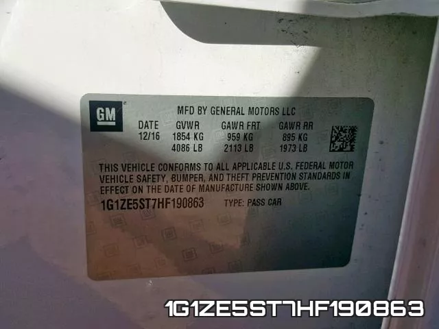 1G1ZE5ST7HF190863 фото 2