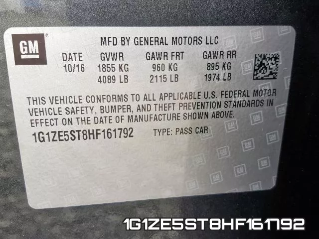 1G1ZE5ST8HF161792 фото 2