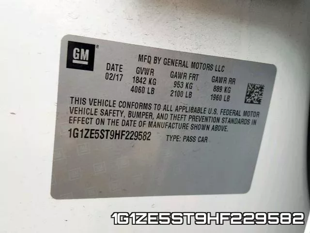 1G1ZE5ST9HF229582 фото 2