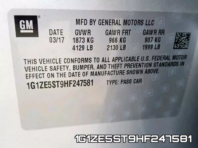 1G1ZE5ST9HF247581 фото 2