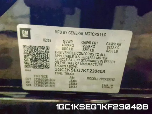 1GC1KSEG7KF230408 фото 2