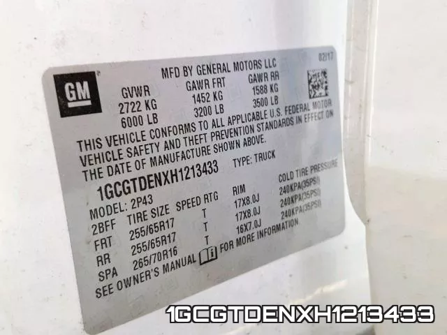 1GCGTDENXH1213433 фото 2