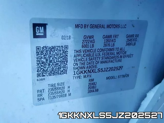 1GKKNXLS5JZ202527 фото 2