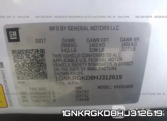 1GNKRGKD8HJ312619 фото 10