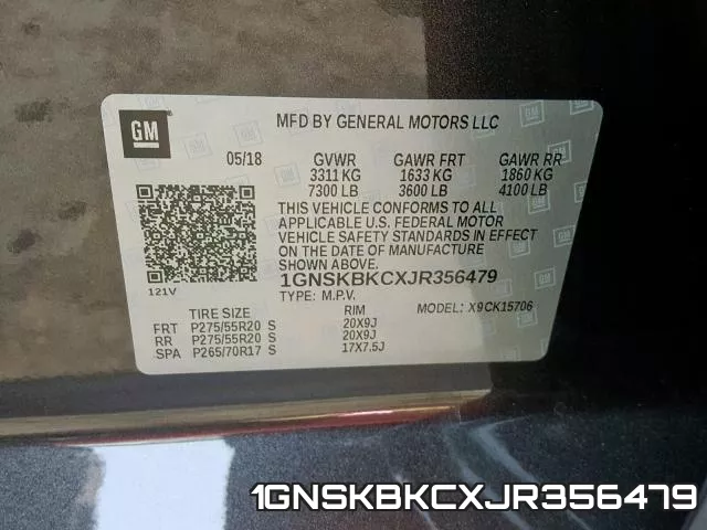 1GNSKBKCXJR356479 фото 2