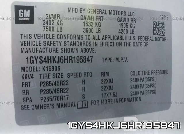 1GYS4HKJ6HR195847 фото 10