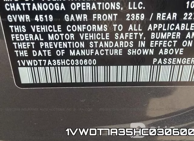 1VWDT7A35HC030600 фото 10