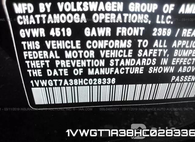 1VWGT7A38HC028336 фото 10