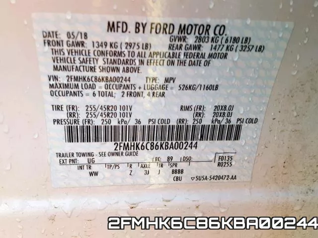 2FMHK6C86KBA00244 фото 2