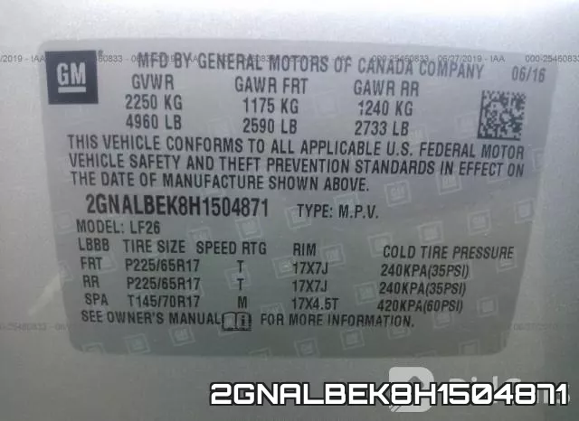 2GNALBEK8H1504871 фото 10