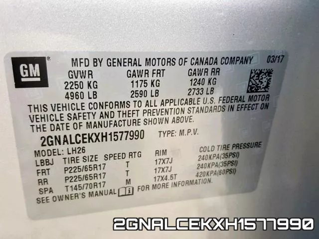2GNALCEKXH1577990 фото 2
