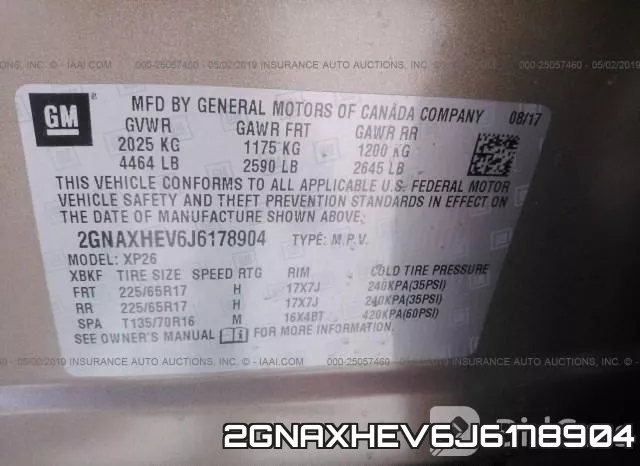 2GNAXHEV6J6178904 фото 10