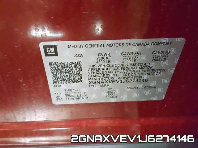 2GNAXVEV1J6274146 фото 2
