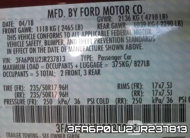 3FA6P0LU2JR237813 фото 10