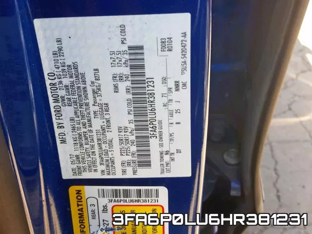 3FA6P0LU6HR381231 фото 2