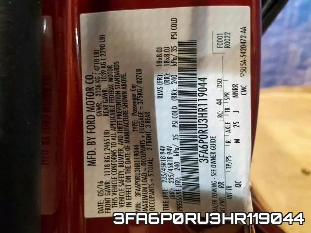 3FA6P0RU3HR119044 фото 2
