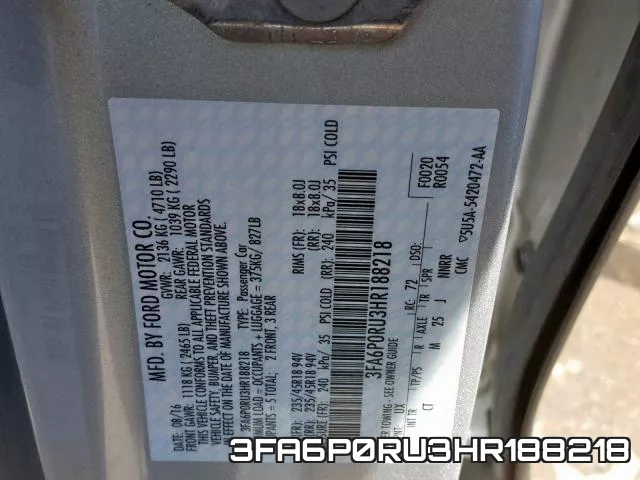 3FA6P0RU3HR188218 фото 2