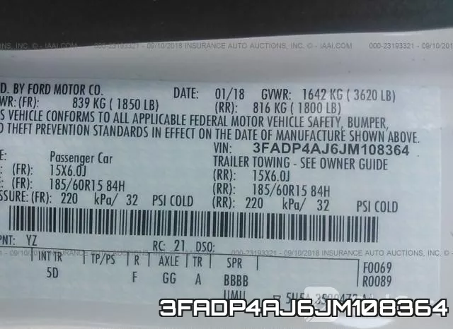 3FADP4AJ6JM108364 фото 10