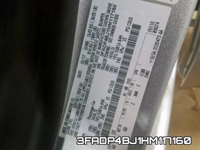 3FADP4BJ1HM117160 фото 2