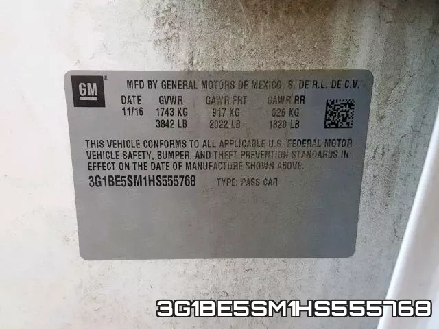 3G1BE5SM1HS555768 фото 2