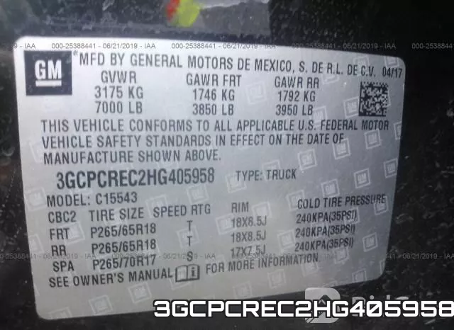 3GCPCREC2HG405958 фото 10