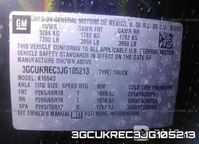 3GCUKREC3JG105213 фото 10