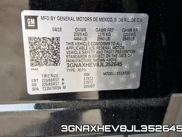3GNAXHEV8JL352645 фото 2