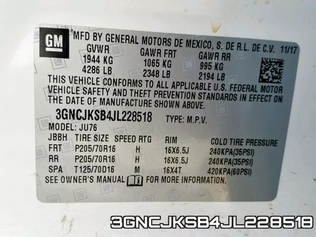 3GNCJKSB4JL228518 фото 2